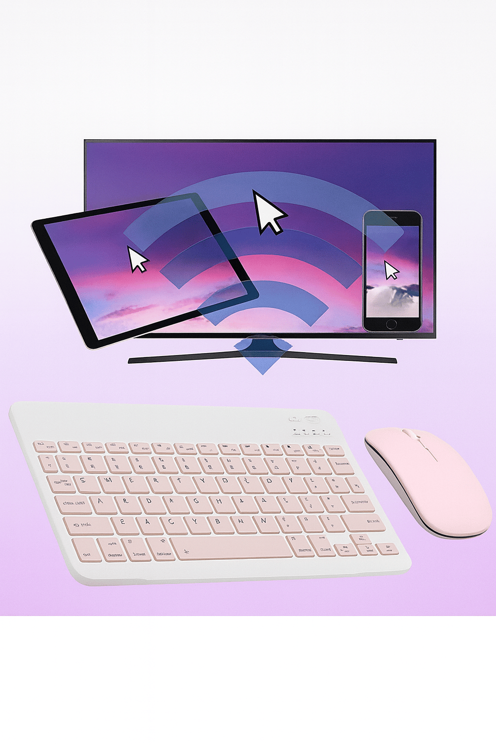 Mini TV Tablet Ve Telefon Uyumlu Kablosuz Klavye Mouse Set
