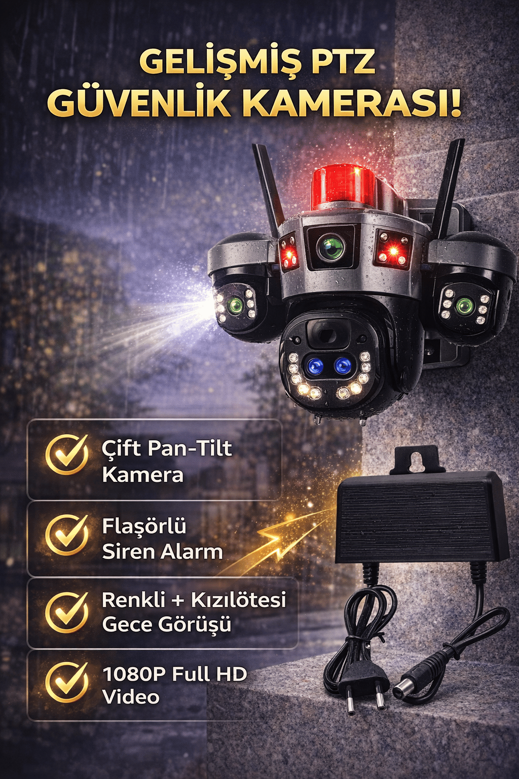 O-KAM 5011 3 LENS WİFİ PTZ KAMERA
