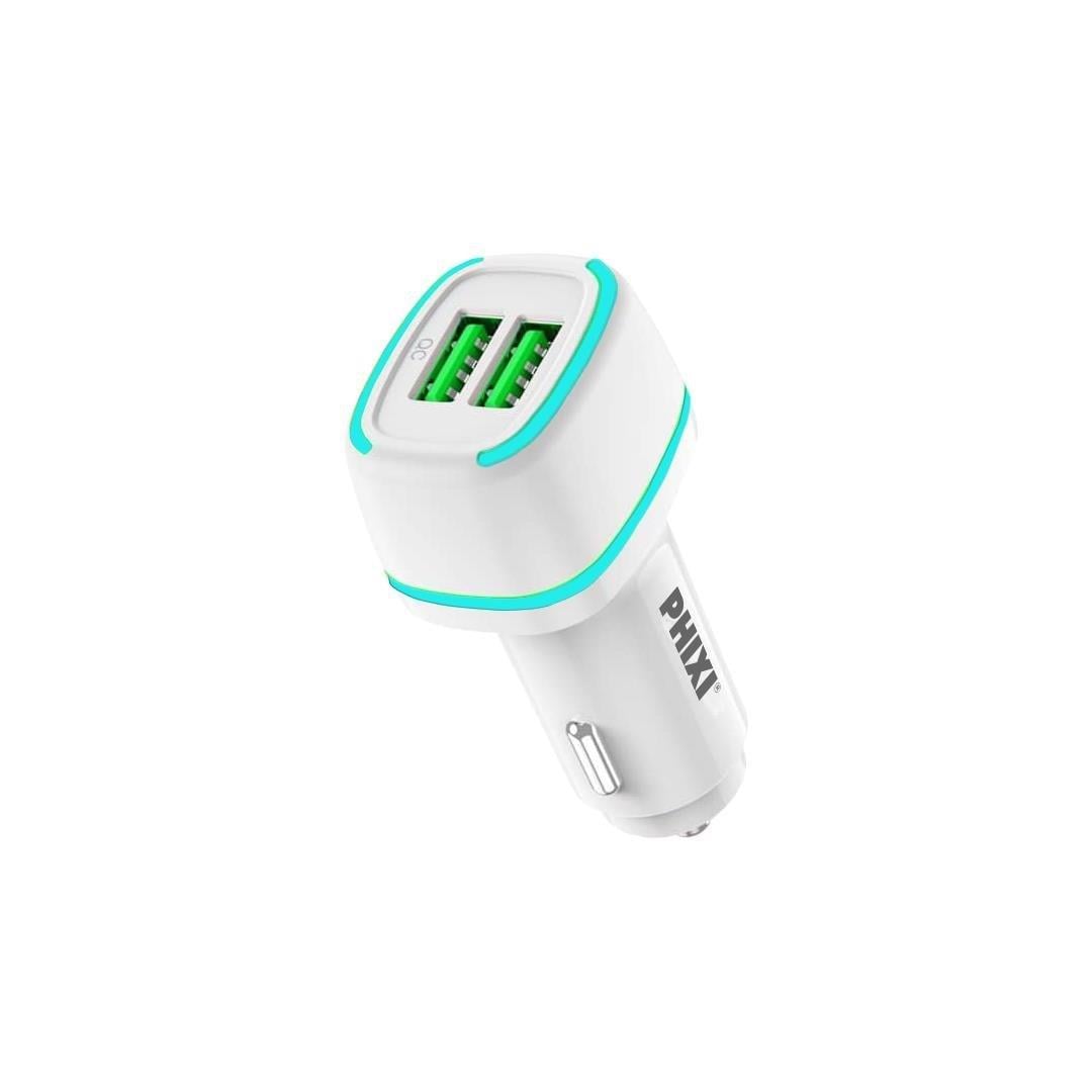 Phixi Force QCC571W Çift Çıkışlı Araç Şarj Adaptörü