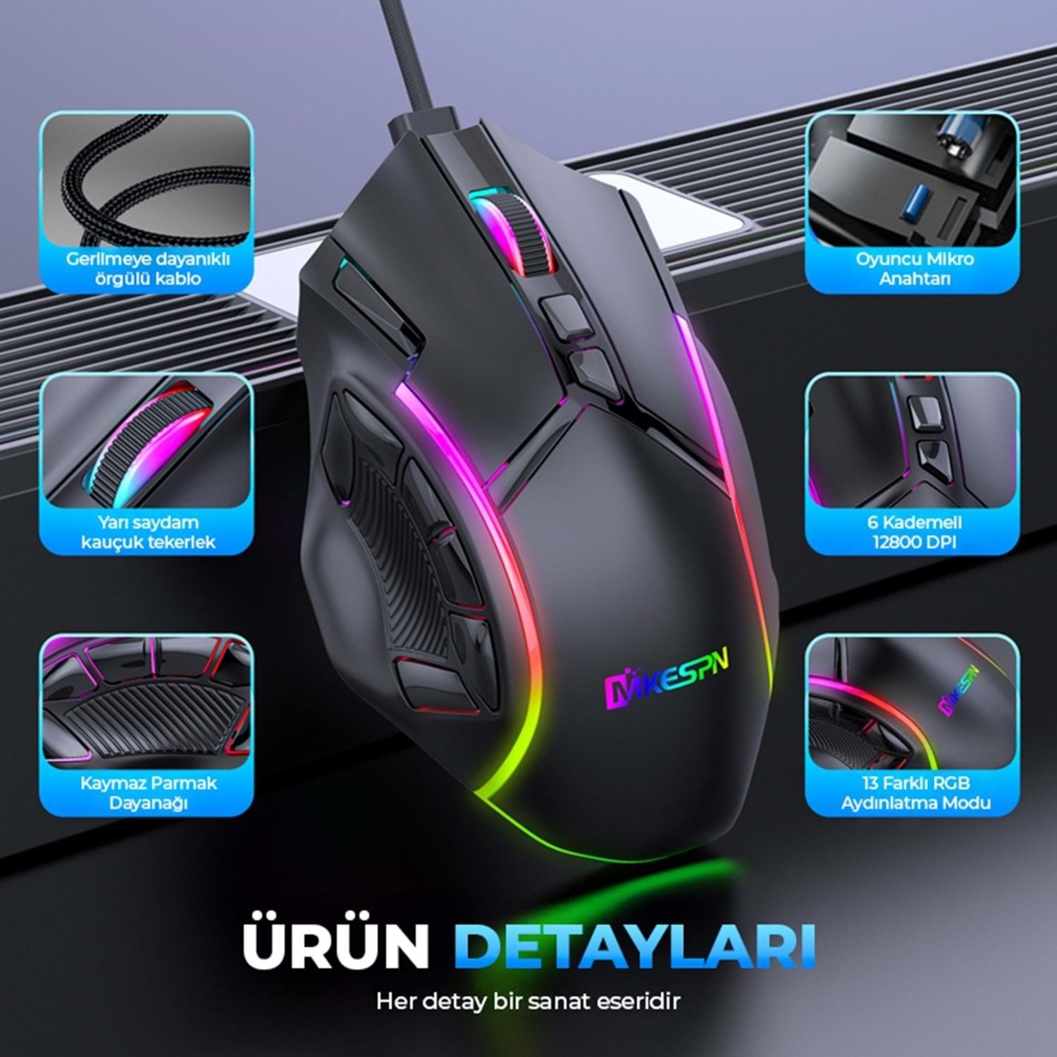 RGB Gaming Mouse – Yüksek Hassasiyet Profesyonel Oyuncu Mouse