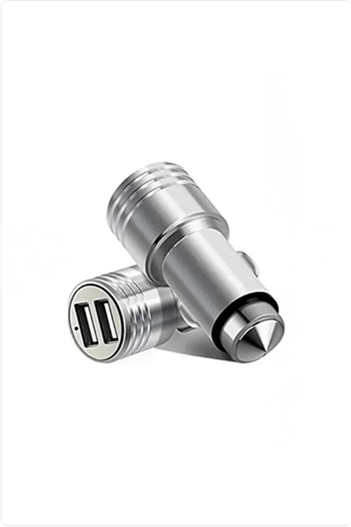 TELKUR Çift Usb Çıkışlı Metal Başlıklı Araç Şarj Cihazı ( Micro Kablo Hediyeli )