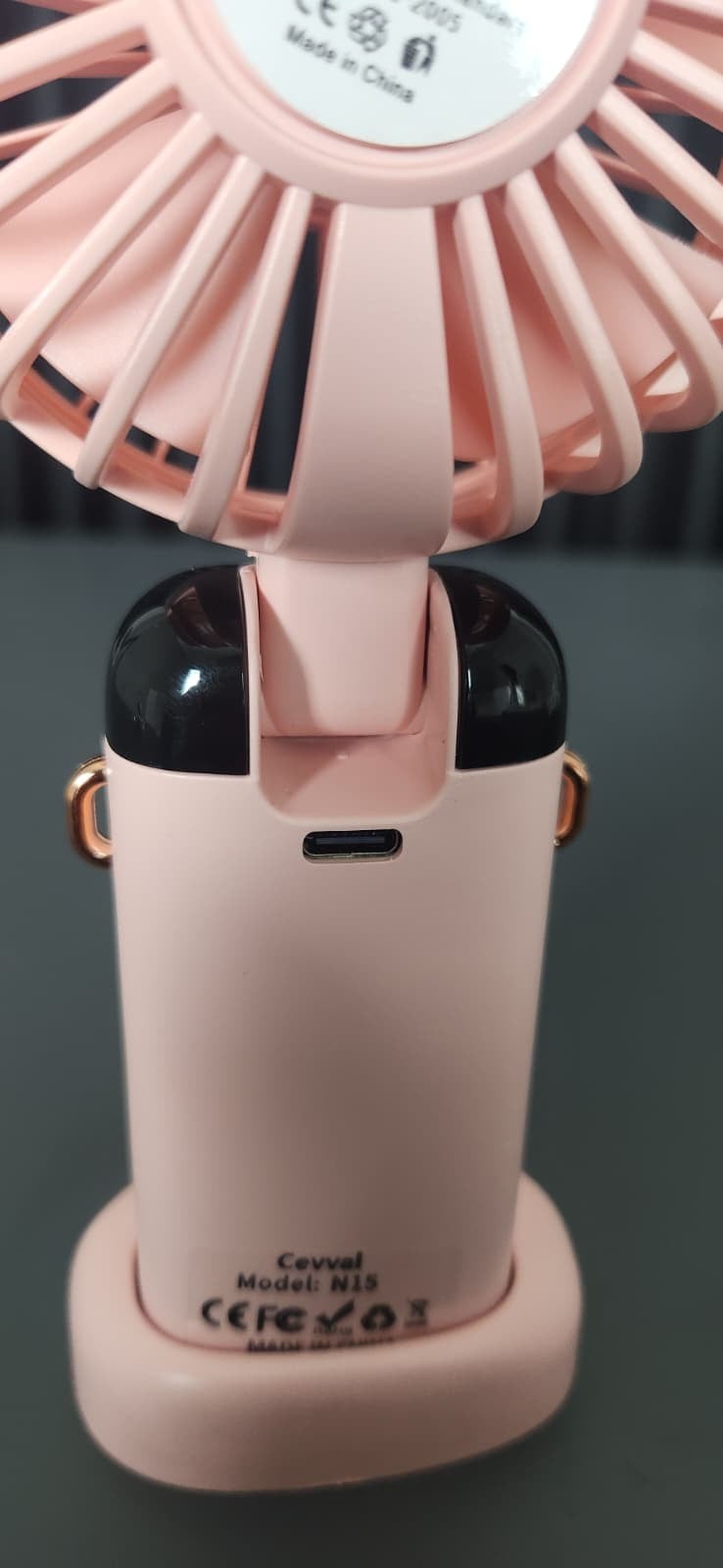 TELKUR N15 PEMBE Mini Klima 5 Kademeli Şarjlı Taşınabilir Dijital Led Göstergeli Boyna Asmalı El Fanı Vantilatör