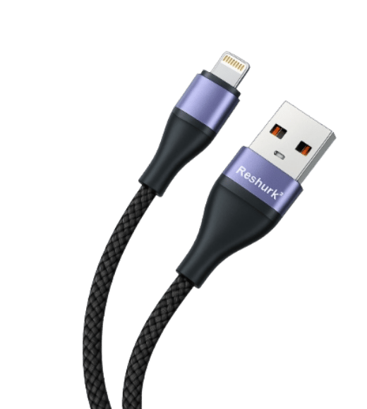 TELKUR Reshurk RE-062 Usb-c & Lightning Metal Uclu 1000cm 6A Hasır Data - Şarj Kablosu
