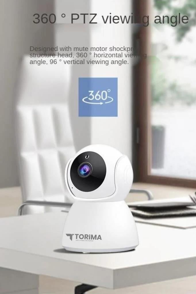 Torima CMR8 Güvenlik Kamerası 360 Derece Dönebilen Full Hd Smart Ip Kamera Beyaz