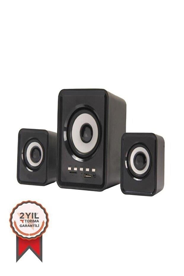 TORİMA D23 Bluetooth Hoparlör 3.5mm Jack Kablolu Bilgisayar Hoparlörü Siyah