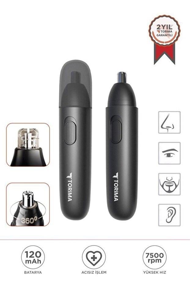 Torima GT-2220A Siyah Taşınabilir Elektrikli USB Şarj Edilebilir Burun Kılı Kesme Makinesi