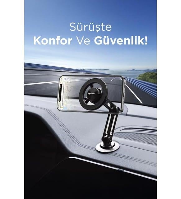 Torima JX-052 Siyah Çok Amaçlı Manyetik Car Holder Araç İçi Telefon Tutucu