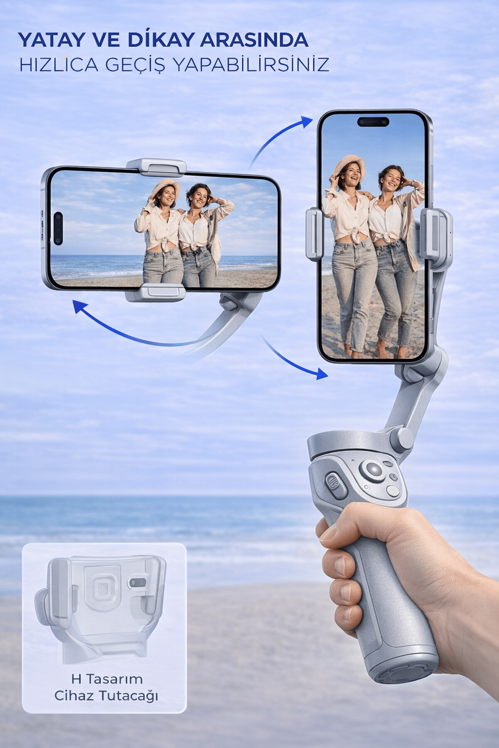 Torima M01 Gri Çok Amaçlı Gimbal Özellikli Tripod Selfie Çubuğu