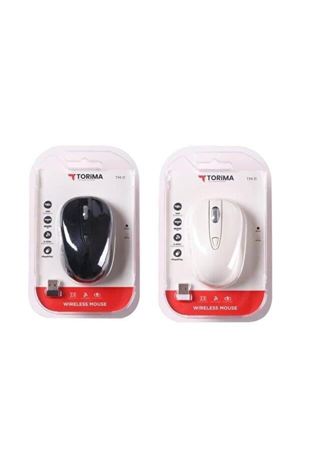 Torima TM-11 Ergonomik Kablosuz Beyaz Optik Mouse