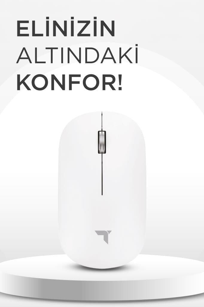 Torima TM-19 Beyaz Çift Modlu Sessiz Kablosuz Mouse Fare
