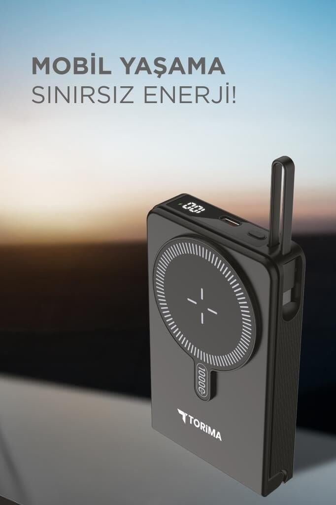 Torima TRM-1019 10000 mAh MagSafe (Kablosuz) Type-C 22,5 W Hızlı Şarj Powerbank