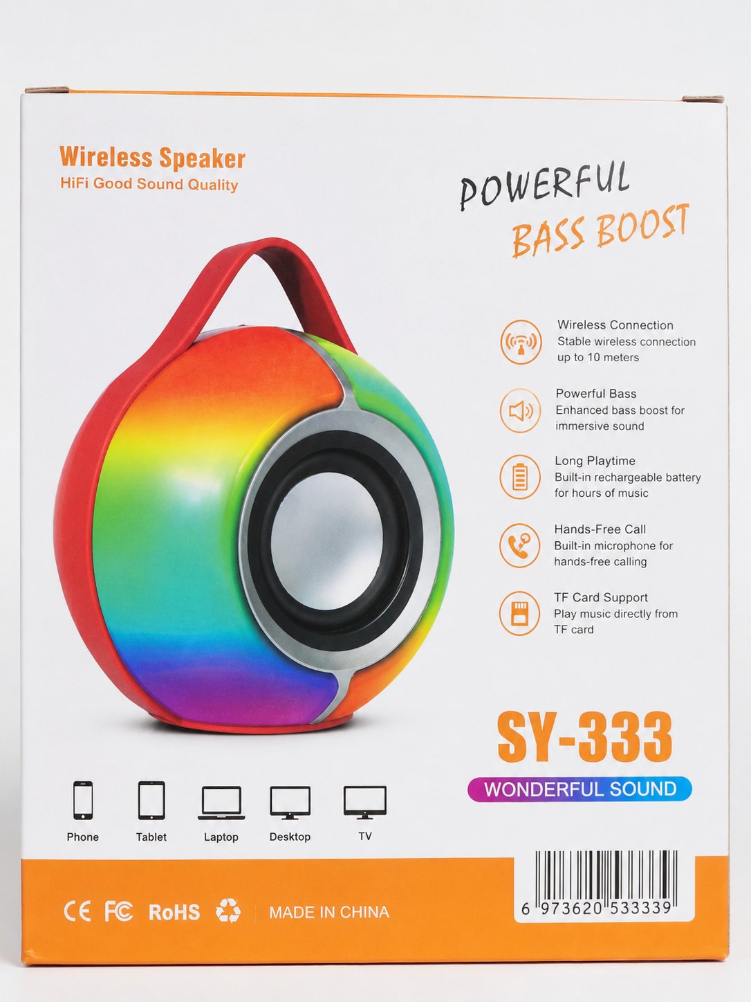 Ultra Bass RGB Işıklı Kablosuz Hoparlör – Taşınabilir Güçlü Ses, Net ve Yüksek Ses Kalitesi, Şık Saplı Tasarım
