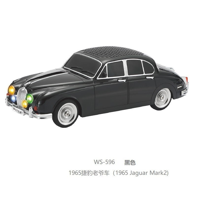 WS-596 Nostaljik Araba Görünümlü Bluetooth,Hafıza Kartı,Usb Bellek,Aux Ve Radyo Destekli Hoparlör (SİYAH)