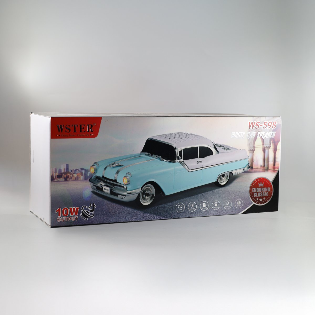 WS-598 Nostaljik Araba Görünümlü Bluetooth,Hafıza Kartı,Usb Bellek,Aux Ve Radyo Destekli Hoparlör (Mavi)