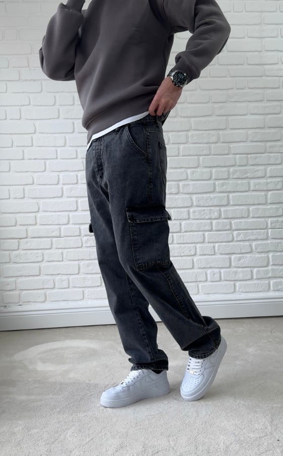 Antrasit Gri Kargo Cepli Baggy / BGT01