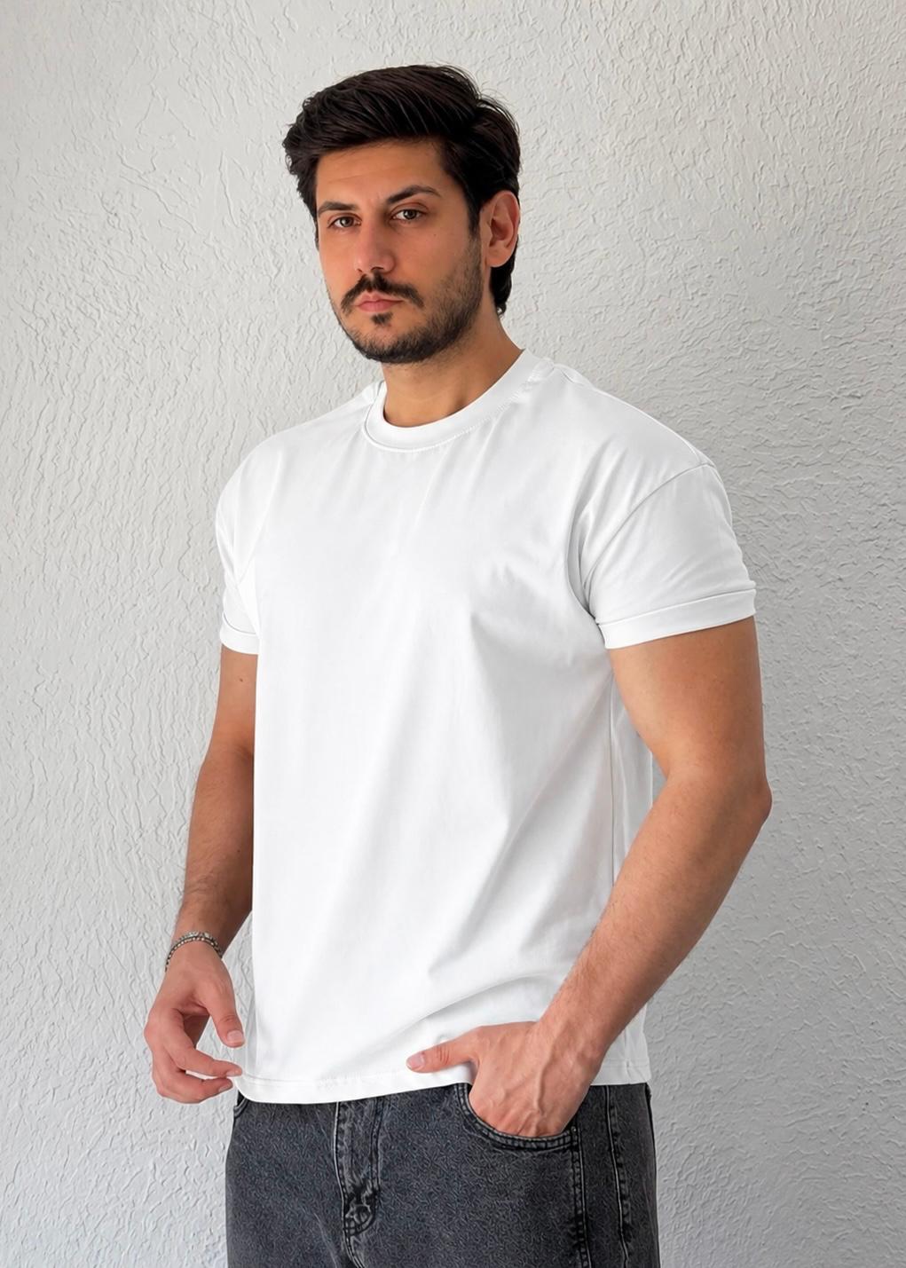 Özel kesim Kolları dar Oversize T-shirt / Beyaz - BSC03
