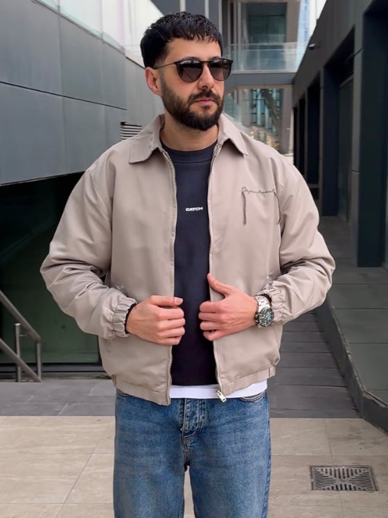 Premium Kalite Fermuarlı Mevsimlik Ceket/TAŞ GRİ-CKT01