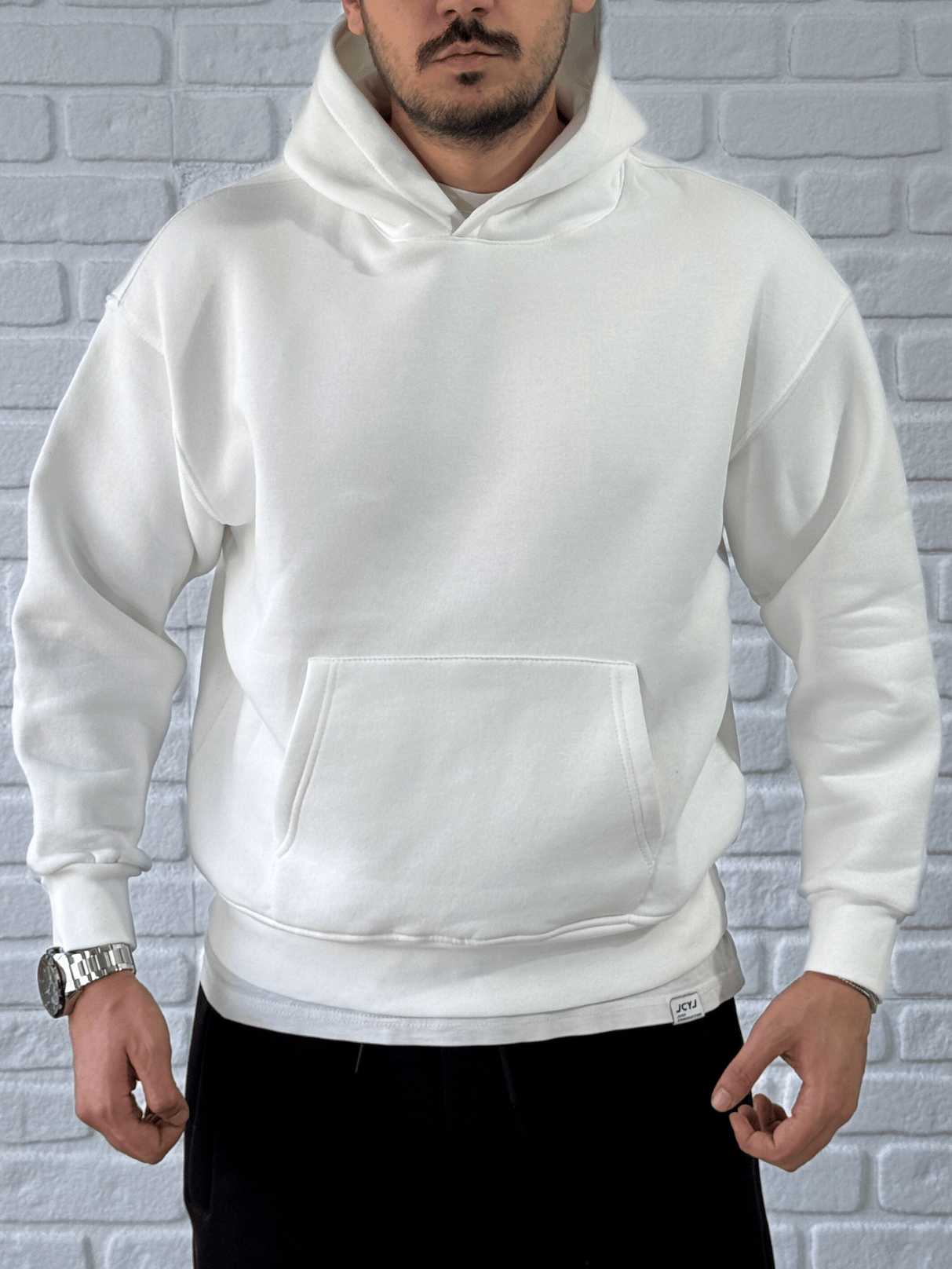Premium Kalite Oversize Kalıp Yüksek Kaliteli Basic Sweatshirt-BEYAZ/SWT5