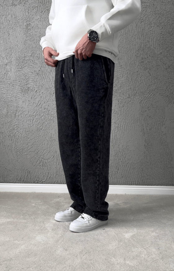 Premium Kalite Yıkamalı Baggy Eşofman Altı/ ANTRASİT GRİ - YKM06