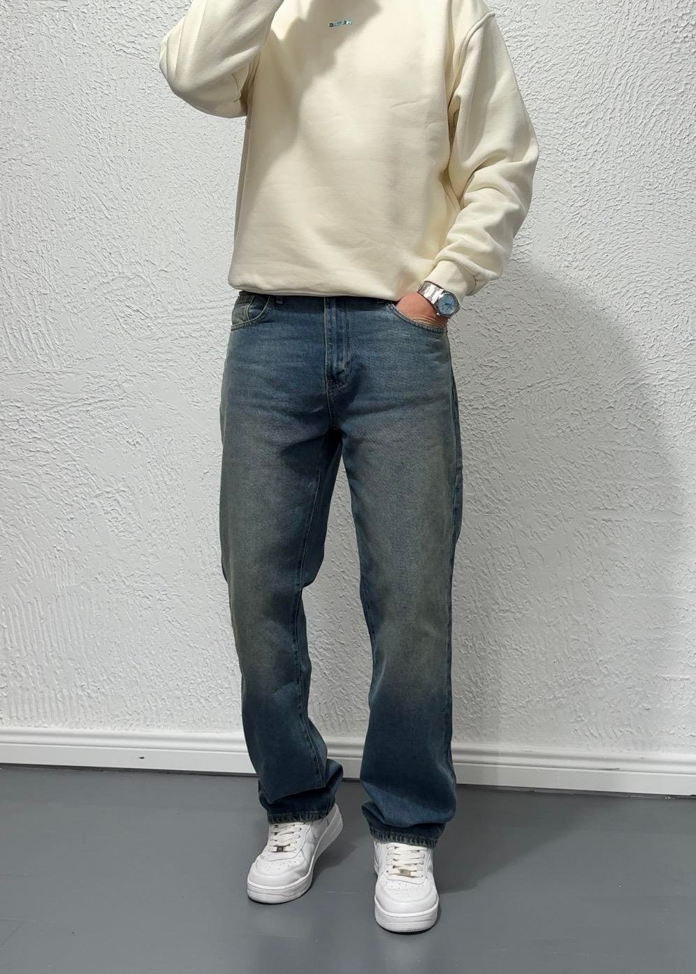 TAŞLAMALI BAGGY JEAN / MAVİ - GRJ11