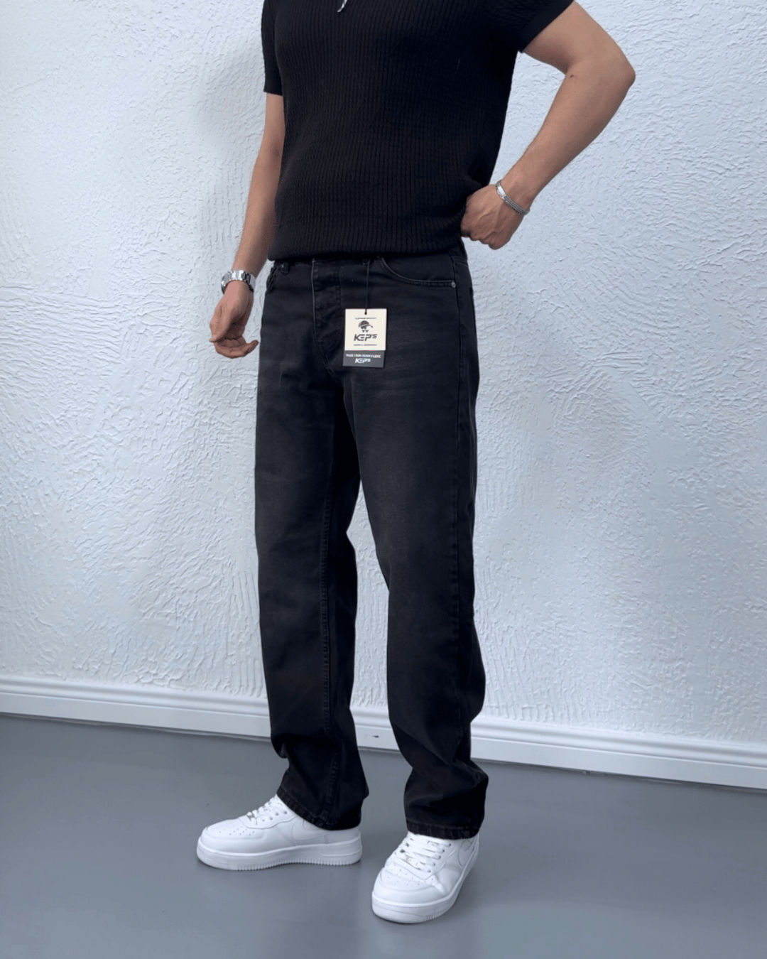 Yeni Sezon Siyah Baggy Jean / KPS03