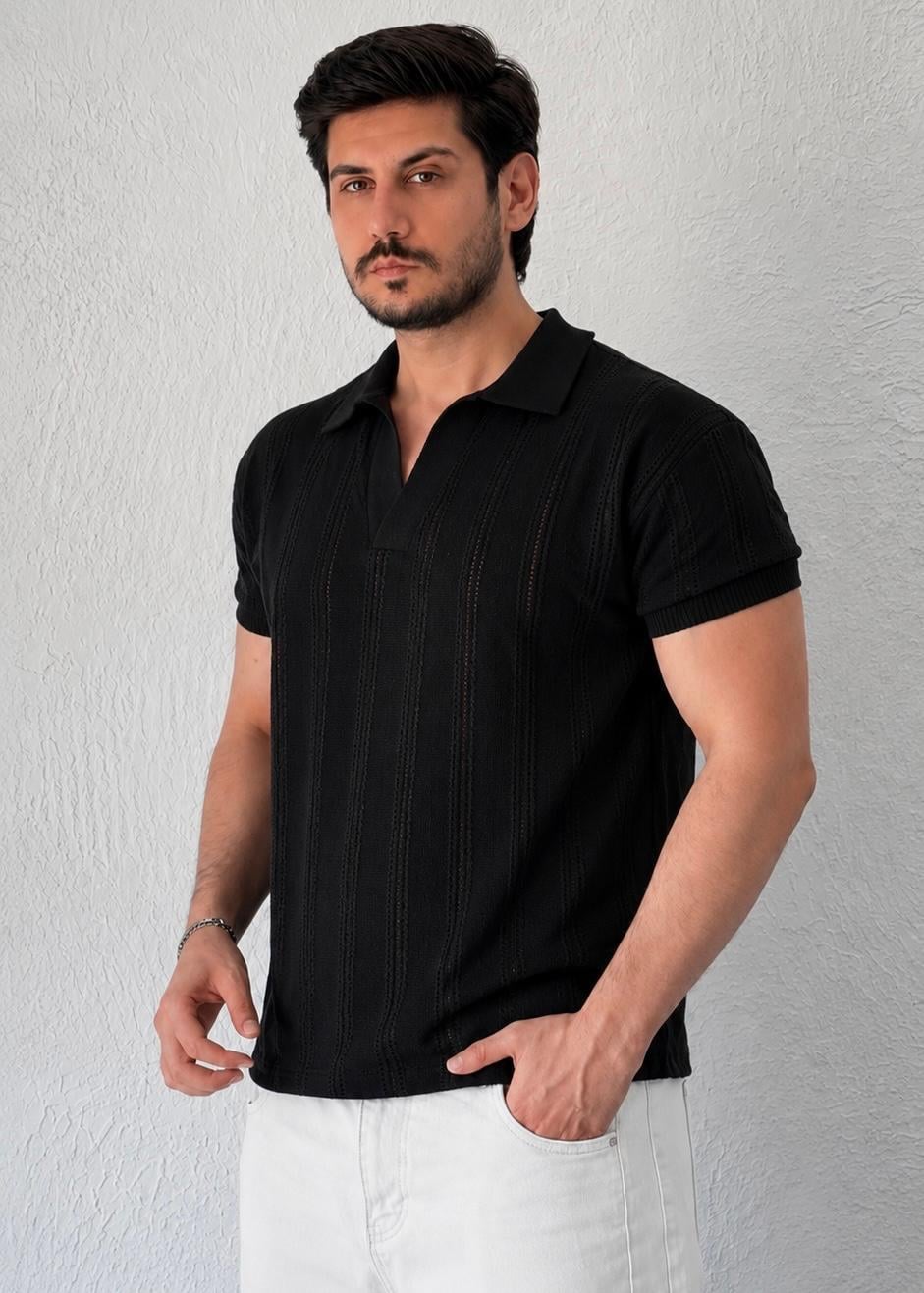 Yeni Sezon Yüksek Kalite Örme Triko - Siyah / TRK01