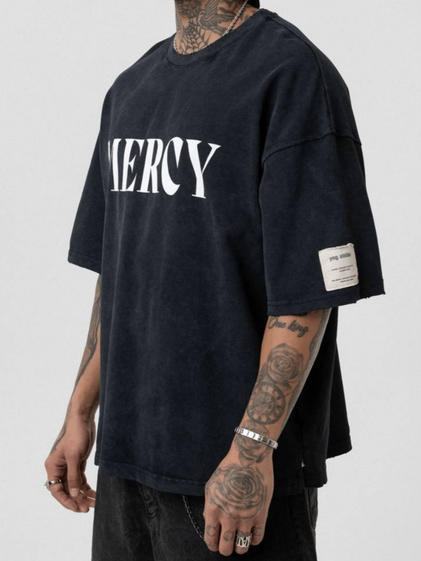 Yeni Sezon Yüksek Kaliteli Baskı Oversize T-shirt / Siyah - TSH04