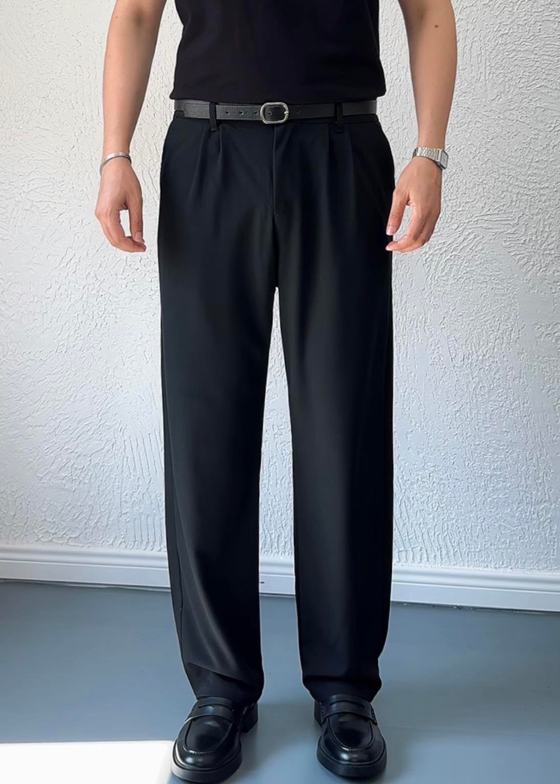 Yüksek Kalite Baggy Kumaş Pantolon / SİYAH- KMS02