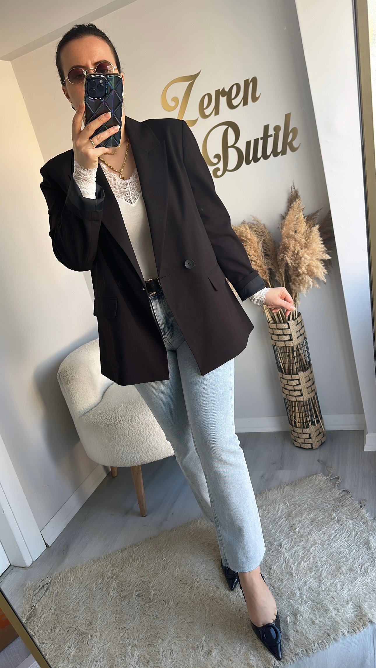 ACI KAHVE BLAZER CEKET