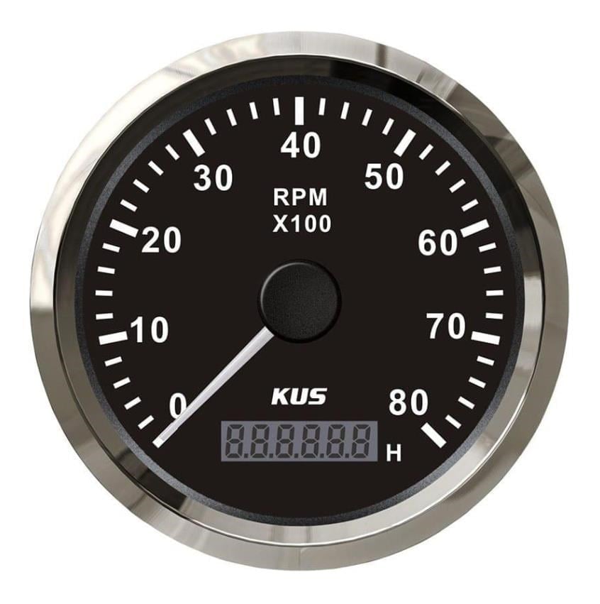 Kus Devir Göstergesi ve Motor Saati 8000rpm, Siyah