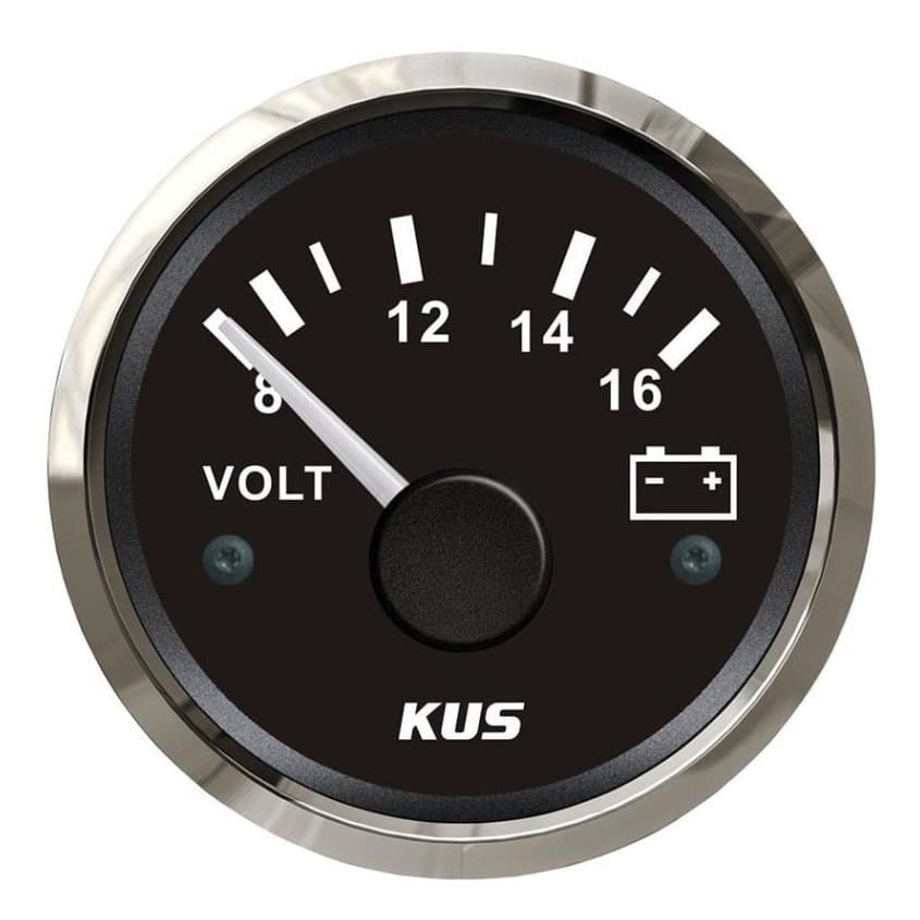 Kus Voltmetre 12 Volt, Siyah