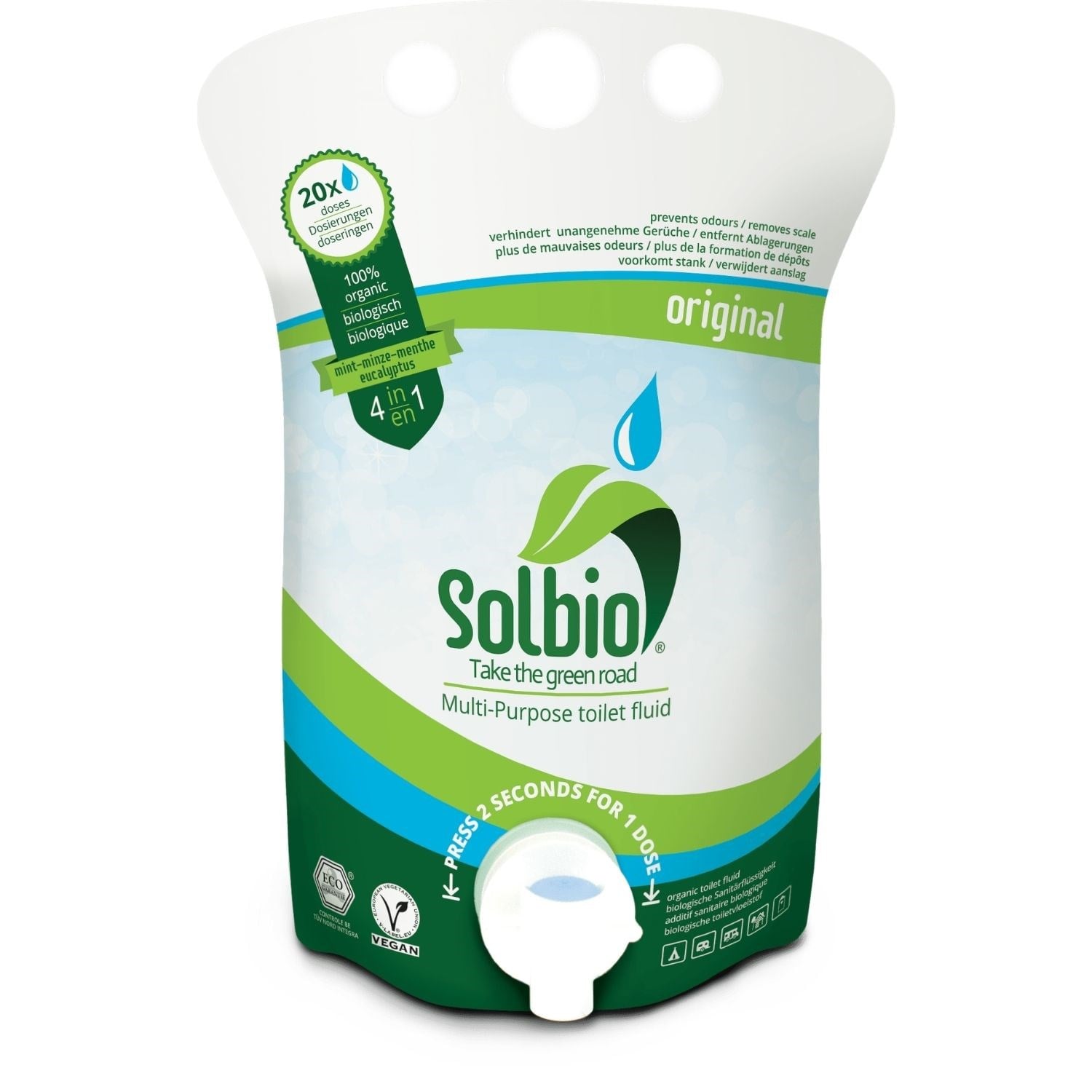 Solbio Original 800 ml (20 Doz) Doğal 4'ü 1 Arada Karavan ve Tekne WC Atık Parçalayıcı Sıvı