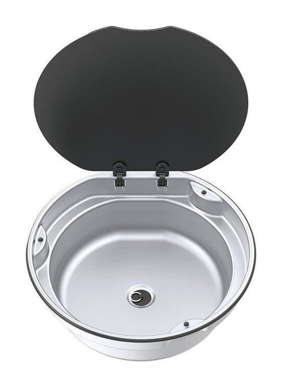 Thetford Yuvarlak Cam Kapaklı Eviye 405 x 145