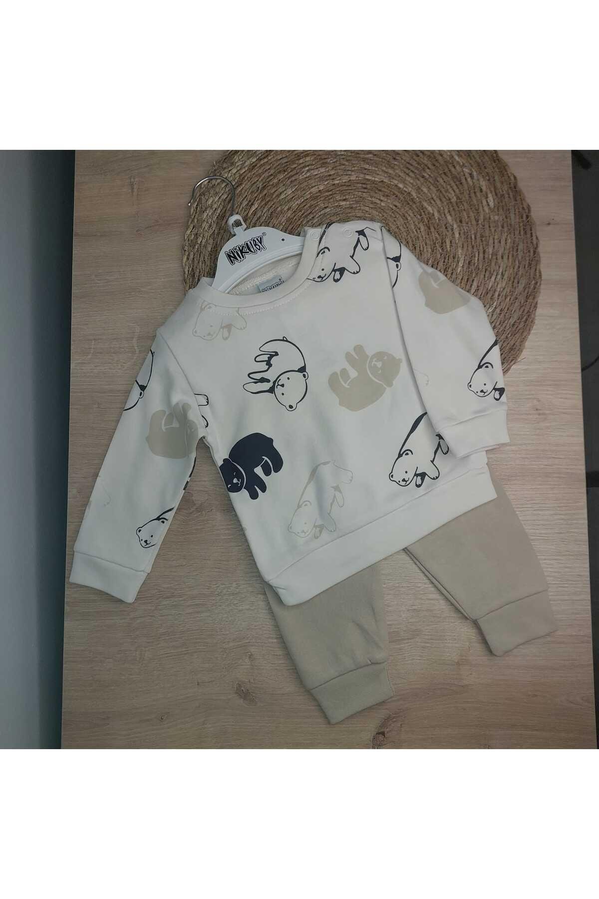 2'Li Bebek Çocuk 2 İplik Panda Desenli Takım