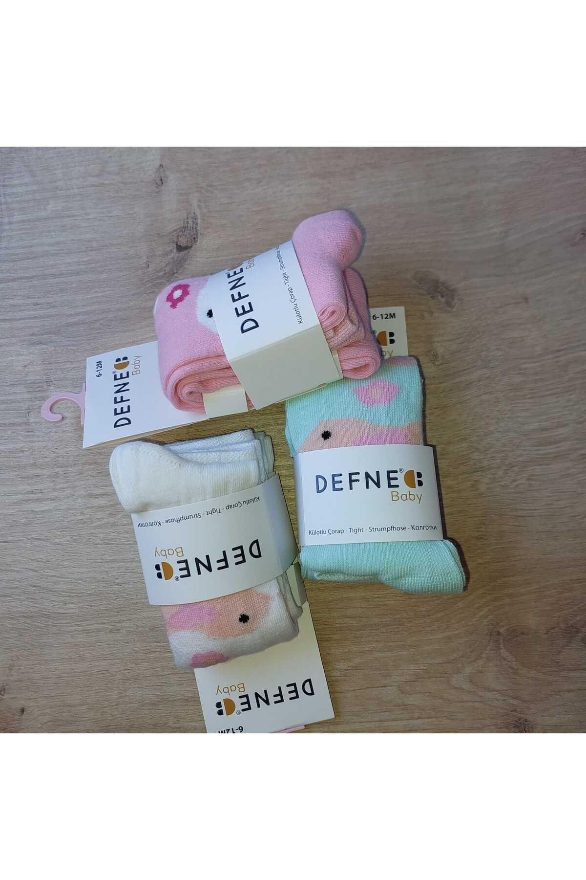 3 Adet Pamuklu Unısex Kuş Desenli Çocuk Ve Bebek Külotlu Çorap