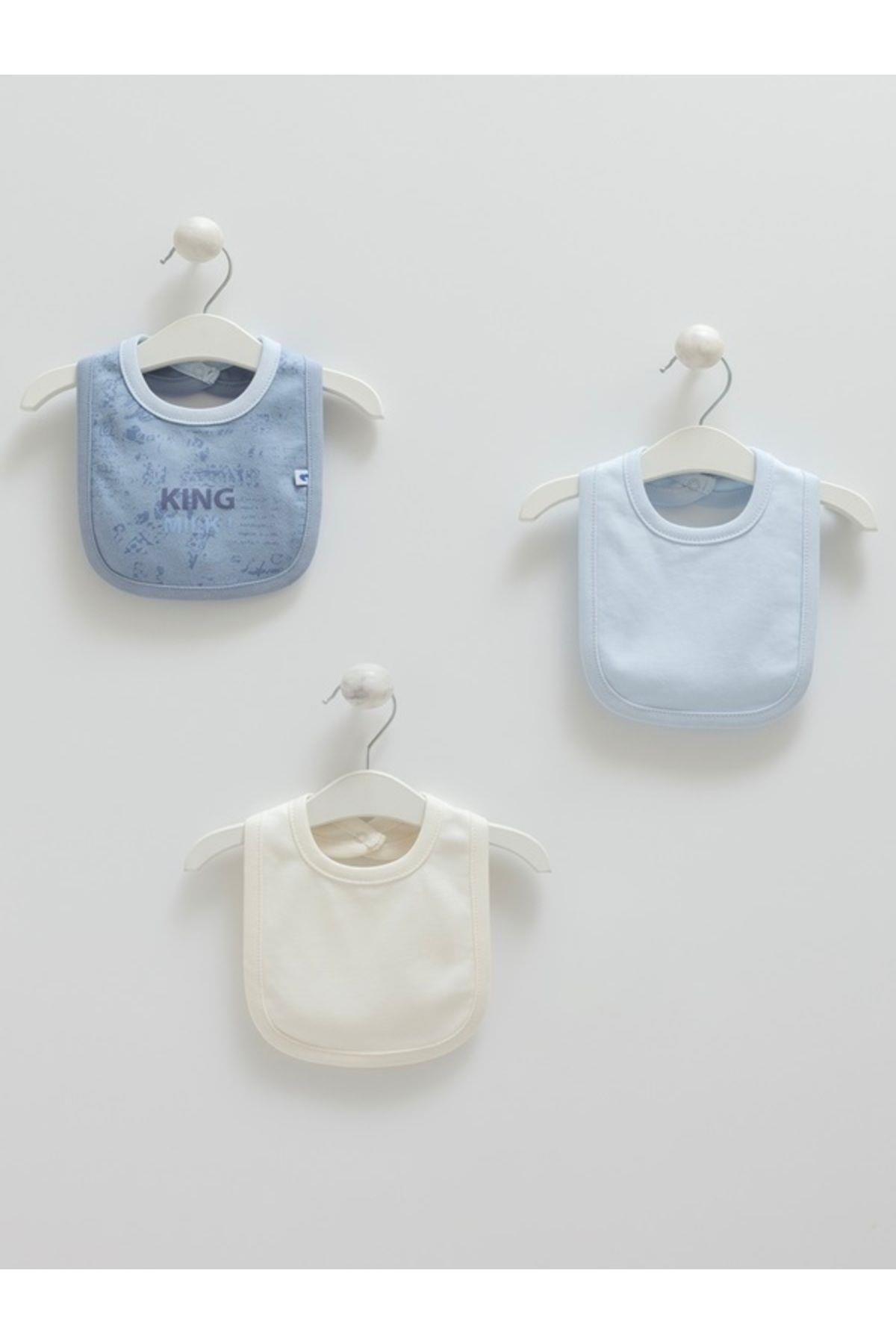 3Lü Mama Önlük (0-12 Ay Bebekler İçin Uyumlu) 3'Lü Önlük %100 Pamuk Mama Önlüğü Yeşil,Kahve,Krem