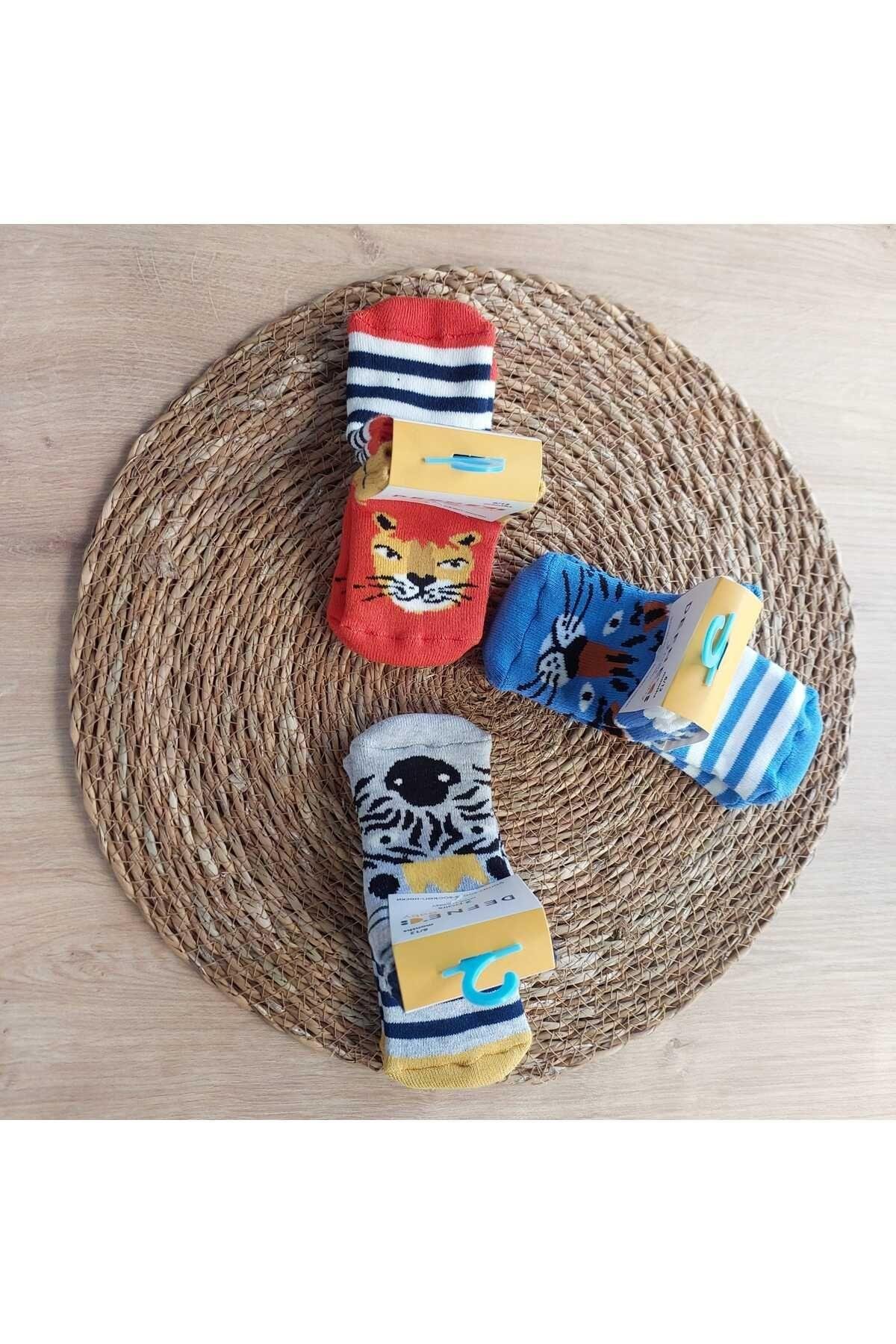 6 Çift Havlu Pamuklu Kaydırmaz Taban Kışlık Erkek  Çocuk Ve Bebek Soket Çorap