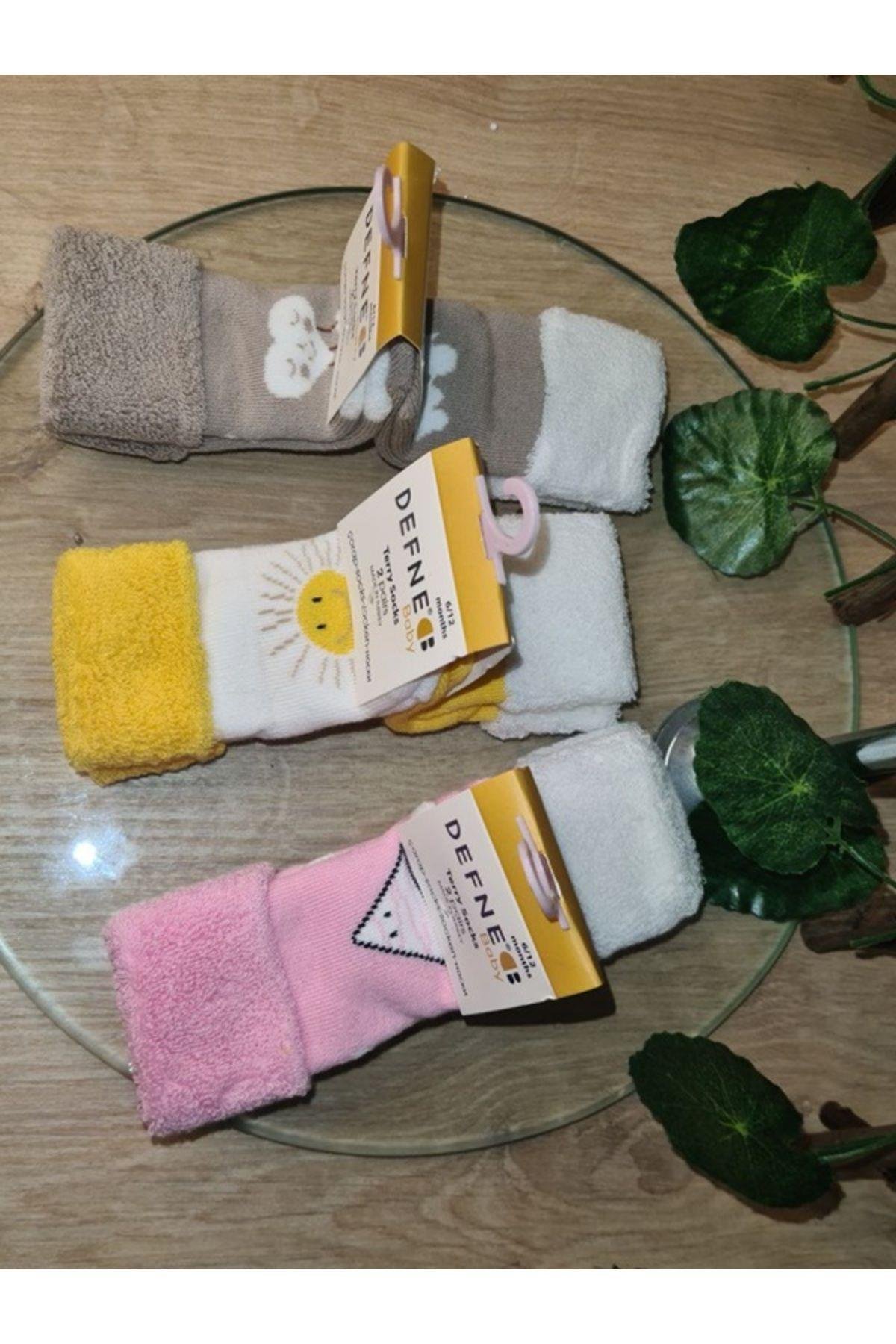 6 Çift Havlu Pamuklu Kaydırmaz Taban Kışlık Kız Çocuk Ve Bebek Soket Çorap