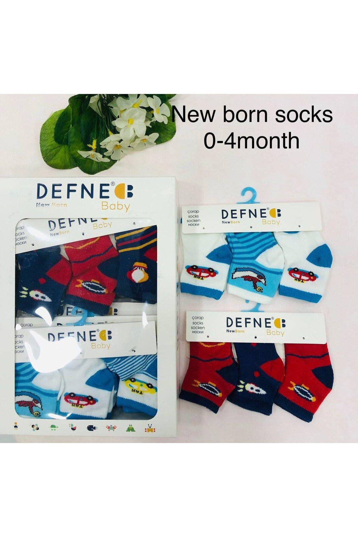 6 Çift Pamuklu New Born Yenidoğan Erkek Bebek Çorap
