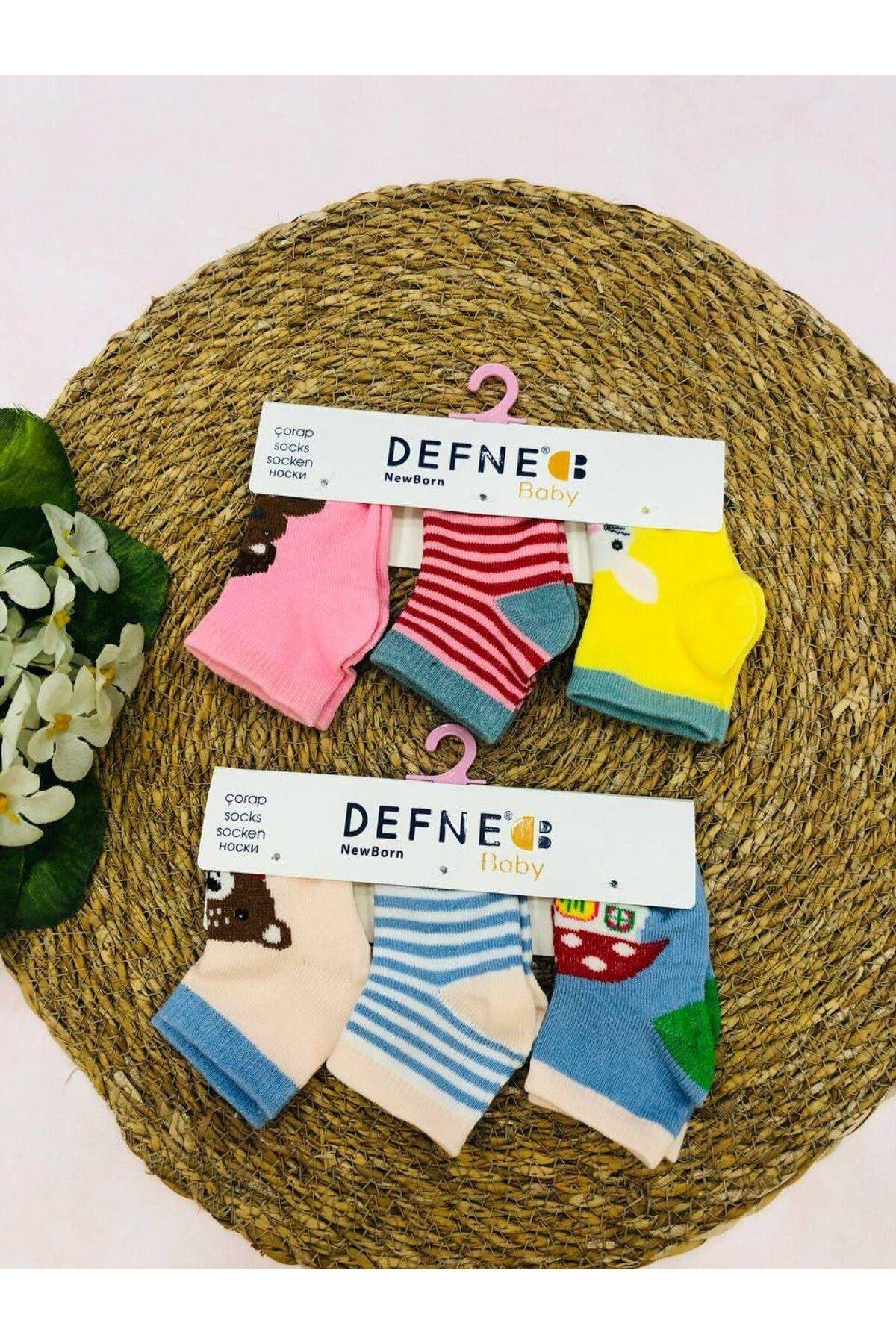 6 Çift Pamuklu New Born Yenidoğan Kız Bebek Çorap