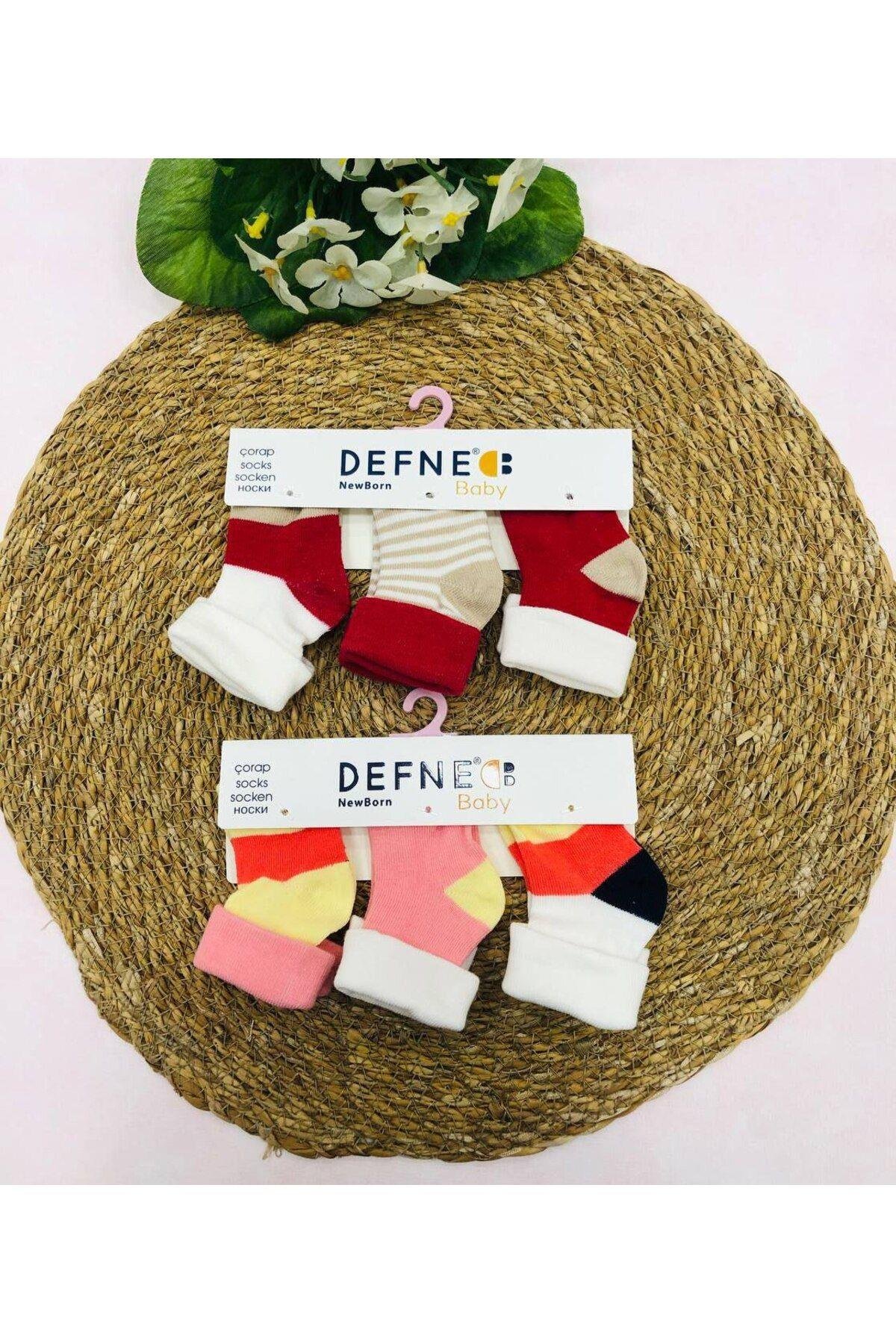 6 Çift Pamuklu New Born Yenidoğan Kız Bebek Çorap