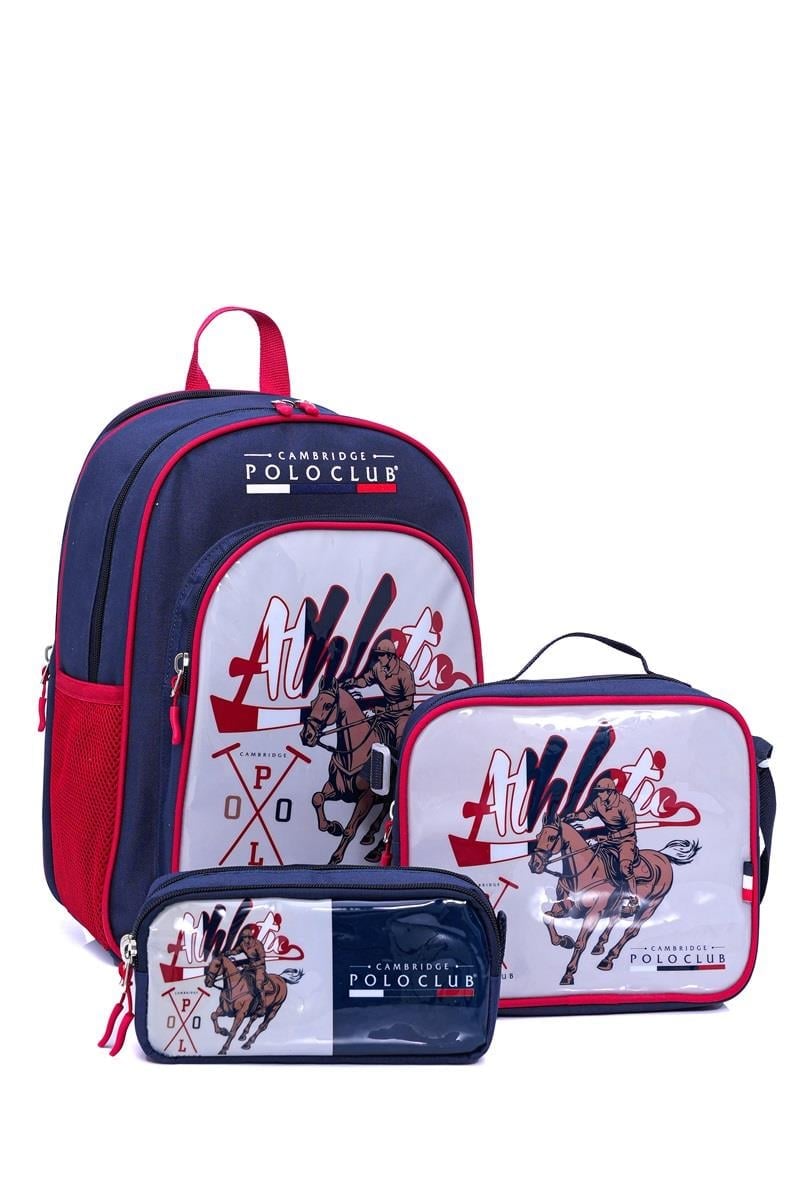 Cambridge Polo Club Lacivert Riders 3'lü  Erkek İlkokul Çanta Seti