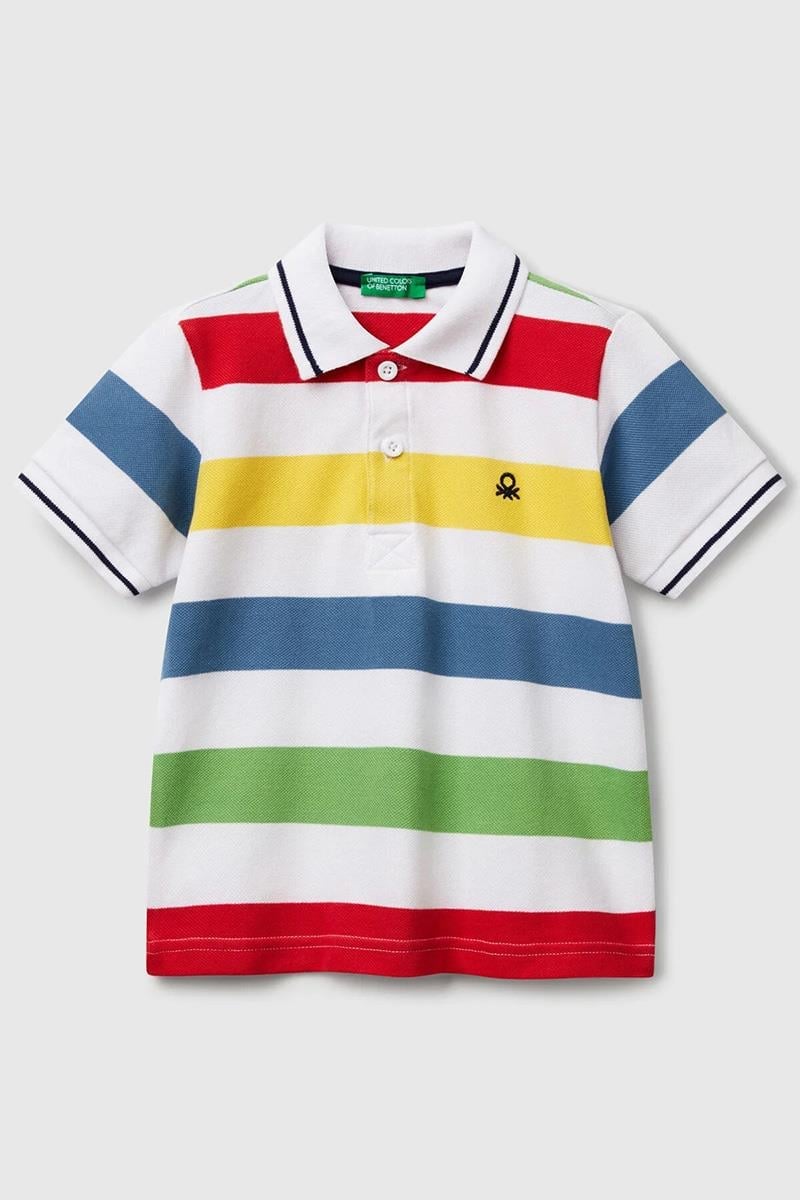 Erkek Çocuk BNT-BB ÇİZGİLİ POLO TSHIRT BEYAZ