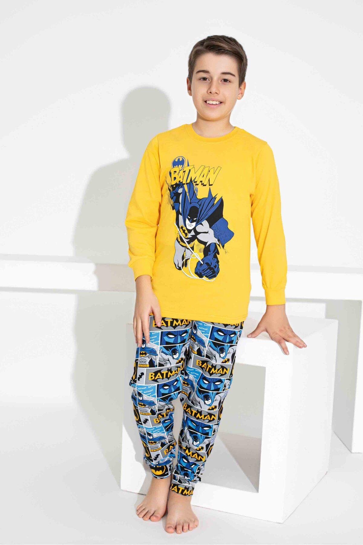 Erkek Çocuk Desenli Uzun Kollu Pijama Takımı