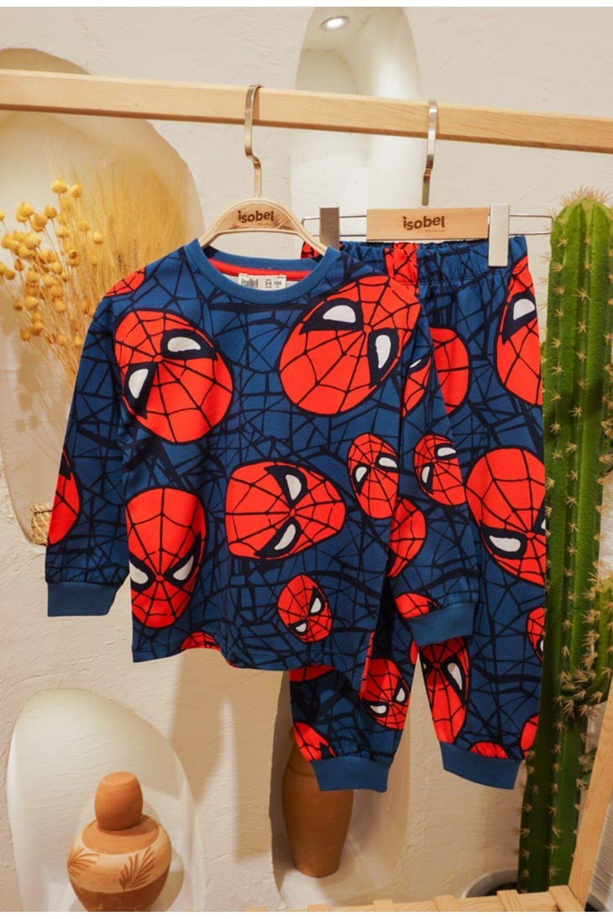 Erkek Çocuk Örümcek Adam Desenli Uzun Kollu Pijama Takımı