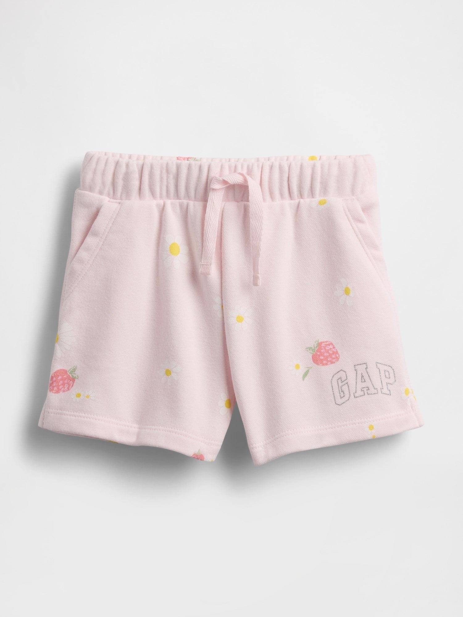 GAP Kız Bebek Logo Pull-On Fransız Havlu Kumaş Şort Pembe