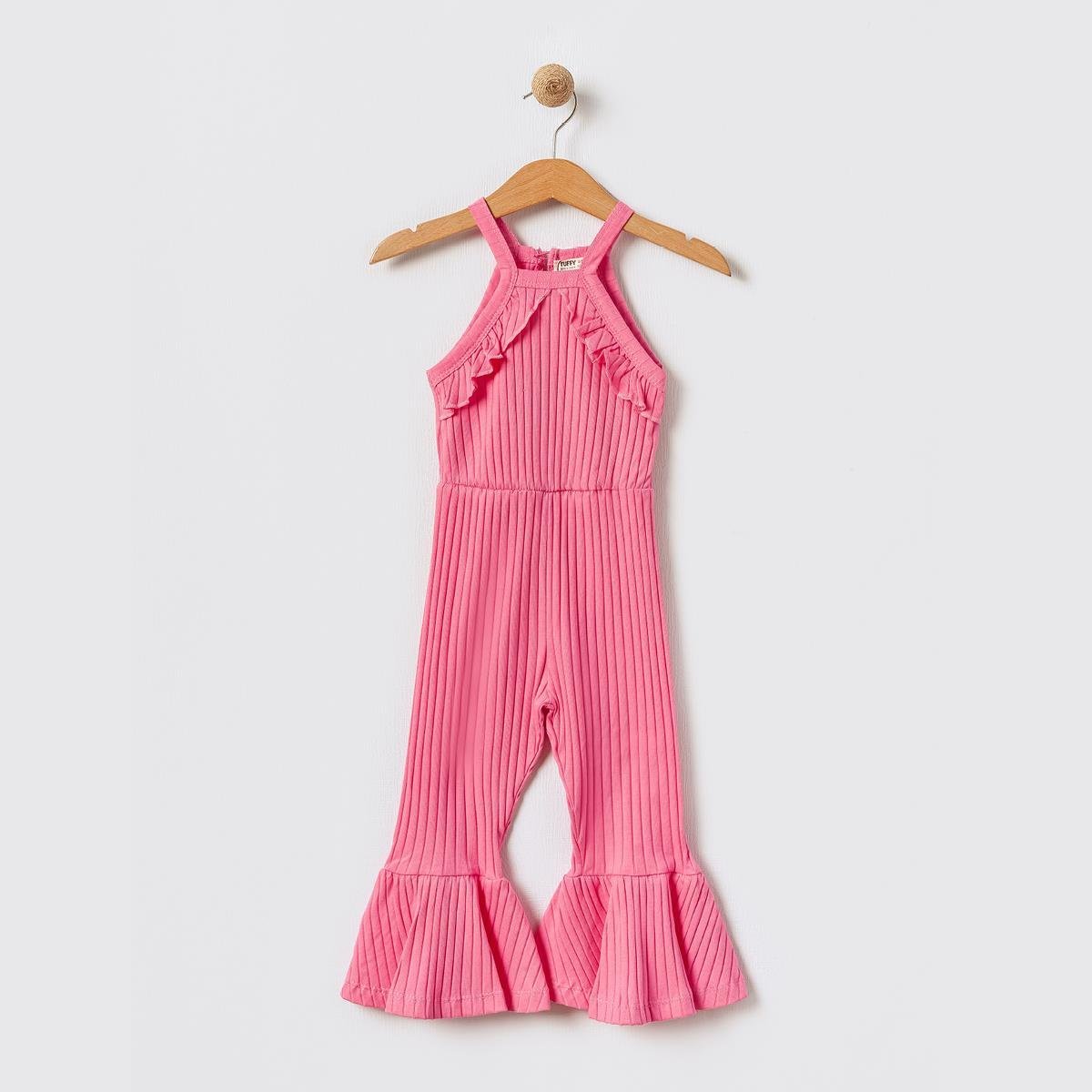 Kız Çocuk Pembe Desenli Tulum