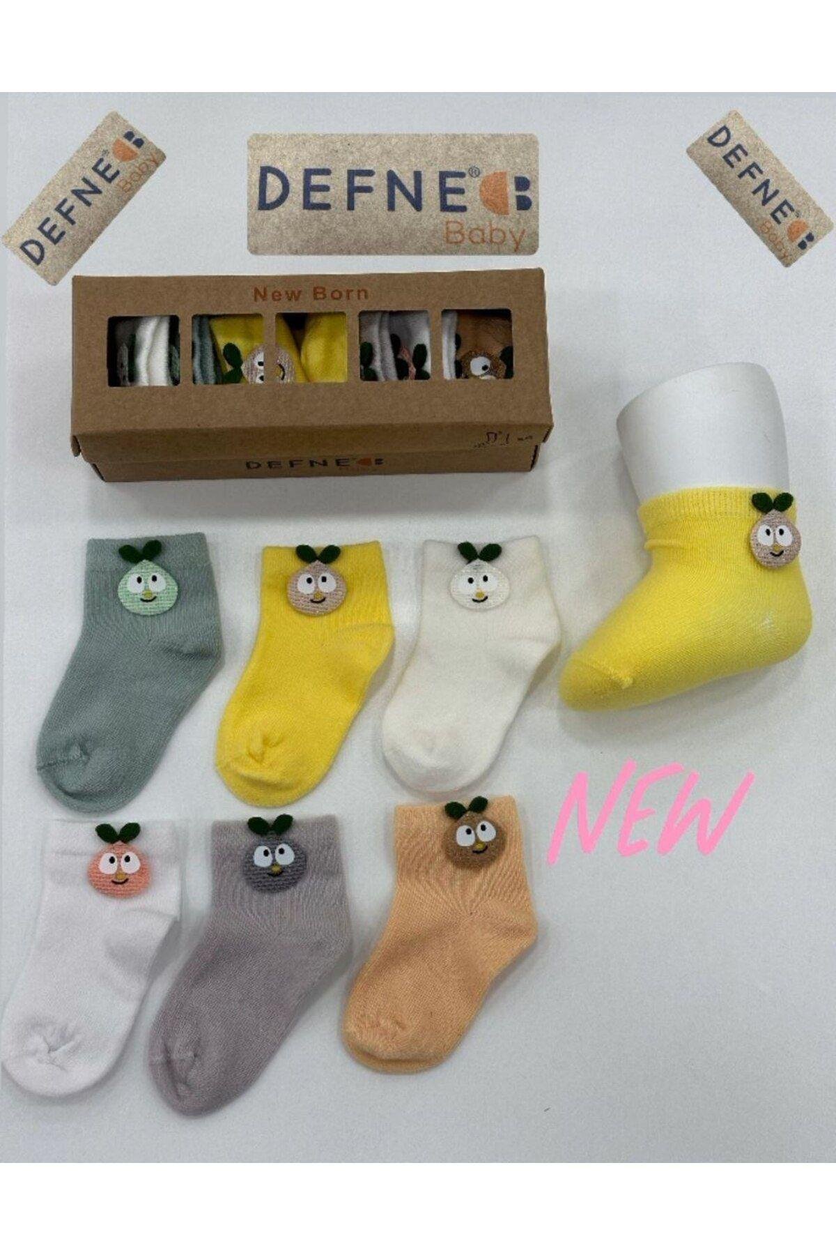 Kopya - Kıpırık Baby Yeni Doğan Kutulu 6 Çift Unusex Bebek Çorabı