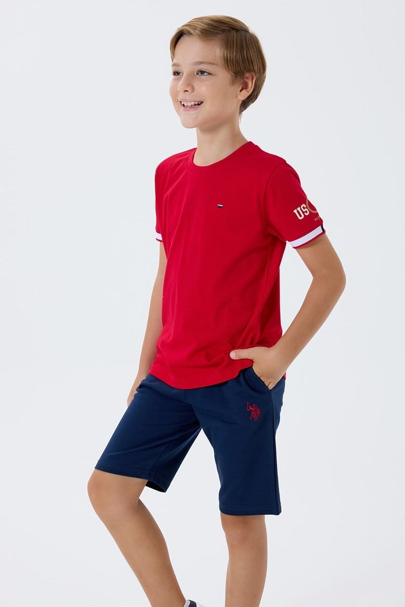 U.S. Polo Assn Erkek Çocuk Bermuda  2'li Takım Kırmızı