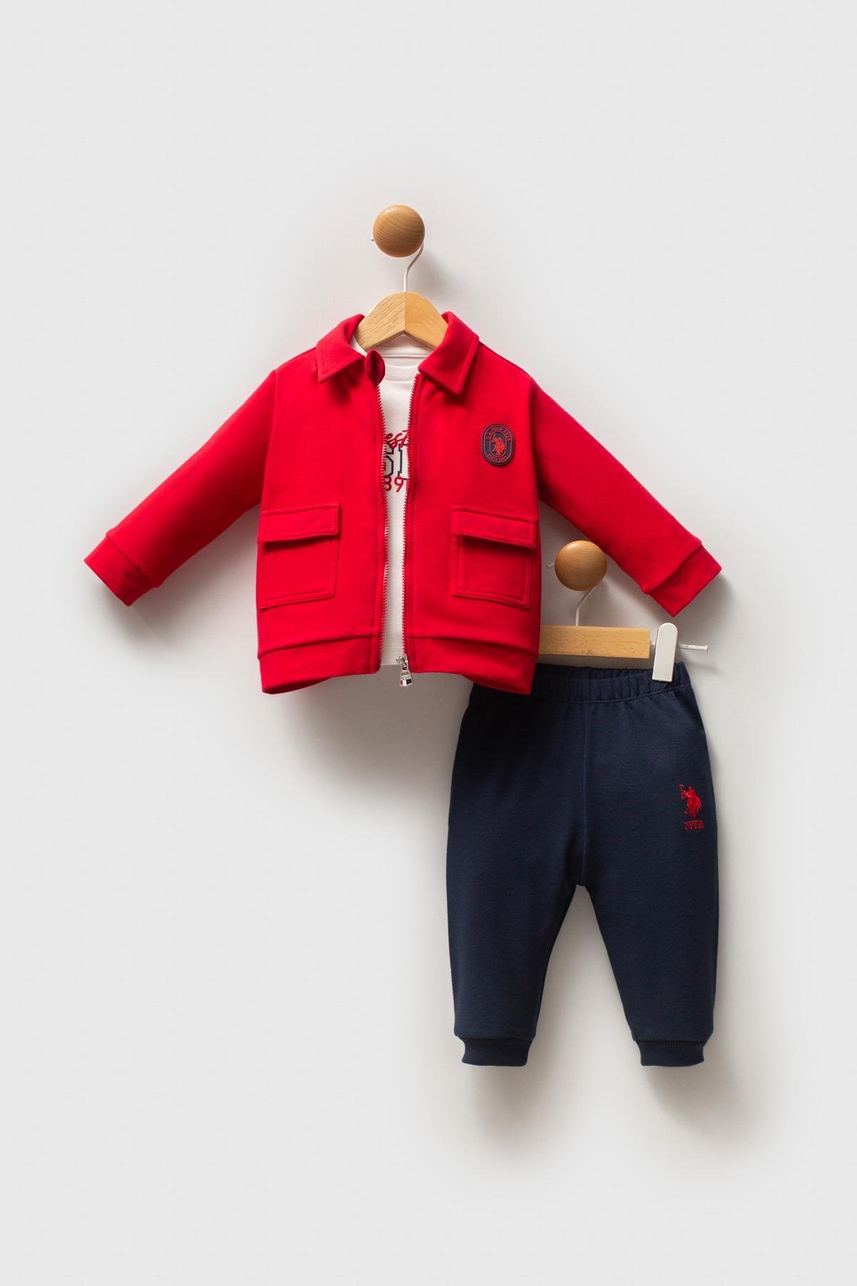 U.S. Polo Assn Erkek Bebek 3'lü Takım Kırmızı